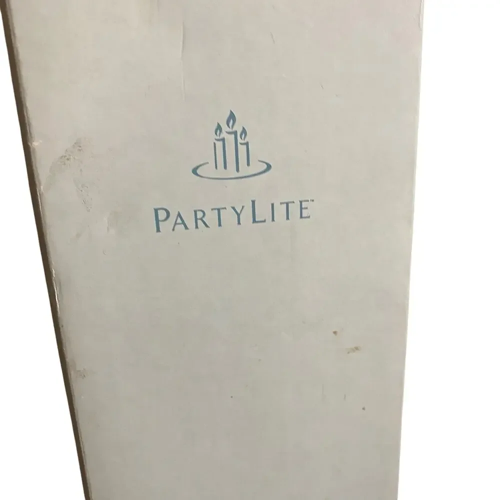 NIB Vintage Partylite P7233 Golden Candle Holders Set of 3 Frosted Glass
